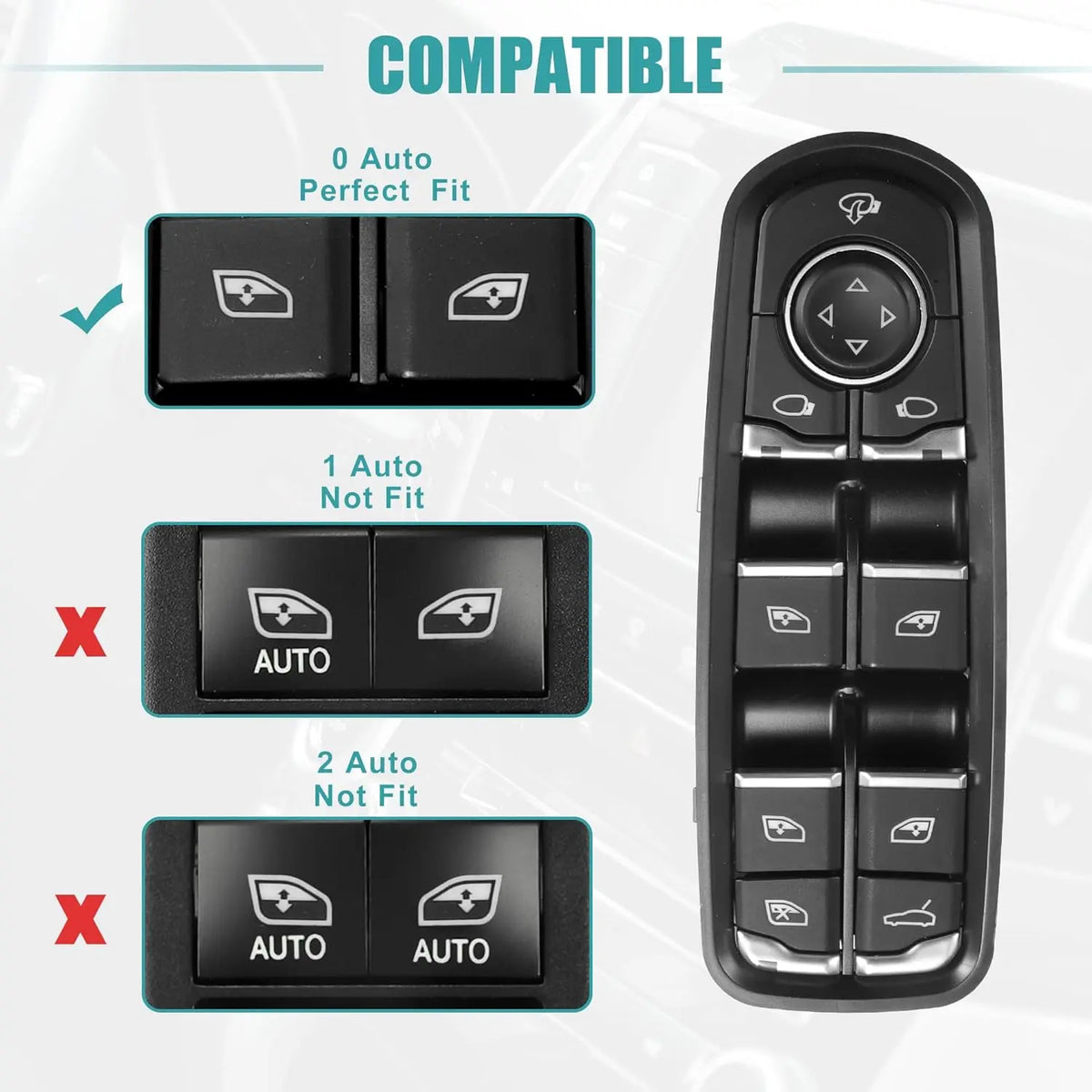 Front Left Electric Power Window Switch Button Master For Porsche Cayenne Macan Panamera 2011-2017 7PP959858MDML 7PP959858RDML