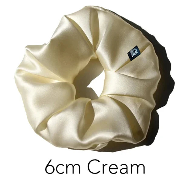 Mulberry Silk Oversized Scrunchie Hair Tie 6cm Elastic Ponytail Holder, Baby Blue
