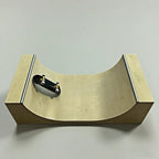 Fingerboard Halfpipe Ramp Wooden U-Ramp for Tech Deck Stunts Portable Desktop Railing for Professional Practice and Beginner