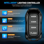 9600W H7 H11 LED Headlights Canbus H1 H4 9005 HB3 9006 HB4 6000K 4300K 3000K Three Color Remote Control Car LED Bulb Strobe Lamp