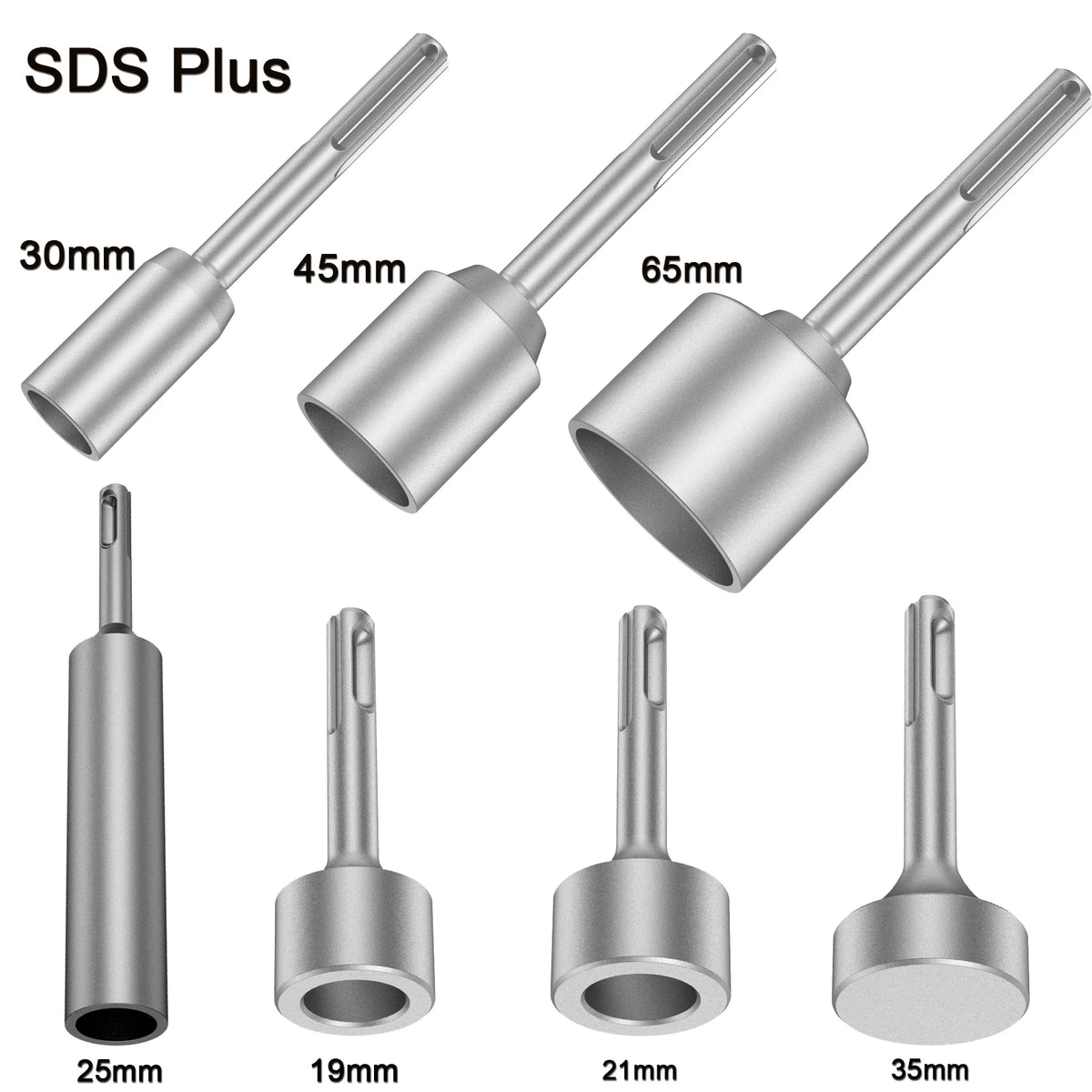 SDS Plus Ground Rod Driver for Rotary Hammer Drill Tools 19/21/25/35mm Hardened Steel  Earth Stake Hammer Drill Grounding Rod
