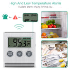ORIA Refrigerator Thermometer Freezer Thermometer with  External Probe Digital FridgeThermometer for Home Kitchen Restaurants