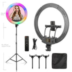 SH 18 Inch Knob Ring Light LED Selfie Video Lamp With Tripod Stand Phone Clip For YouTube Live Lighting Photo Photography Studio