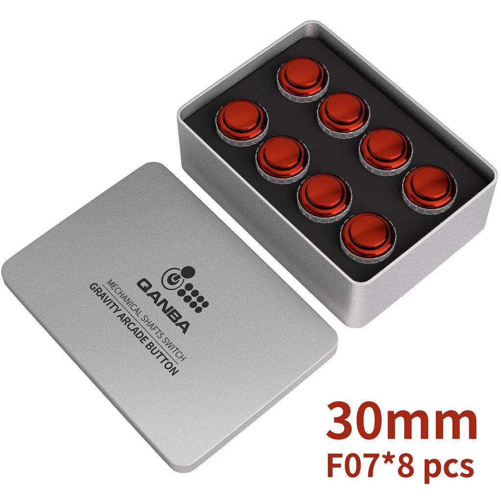 QANBA Gravity LX Arcade buttons metallic color 30mm Mechanical Pushbutton switch Arcade stick accessory DIY parts (8Pcs)