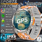 2026 New Outdoor GPS Sports Smartwatches Men Compass 5ATM Waterproof 24/7 Health Monitoring Chat GPT Bluetooth Call Smart Watch