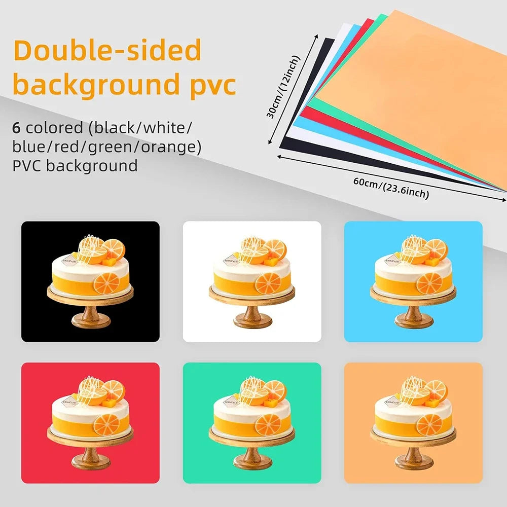 Lightdow LED photo light box studio tent 40x40x30cm, 120 LED CRI95 ring, 6 backdrops