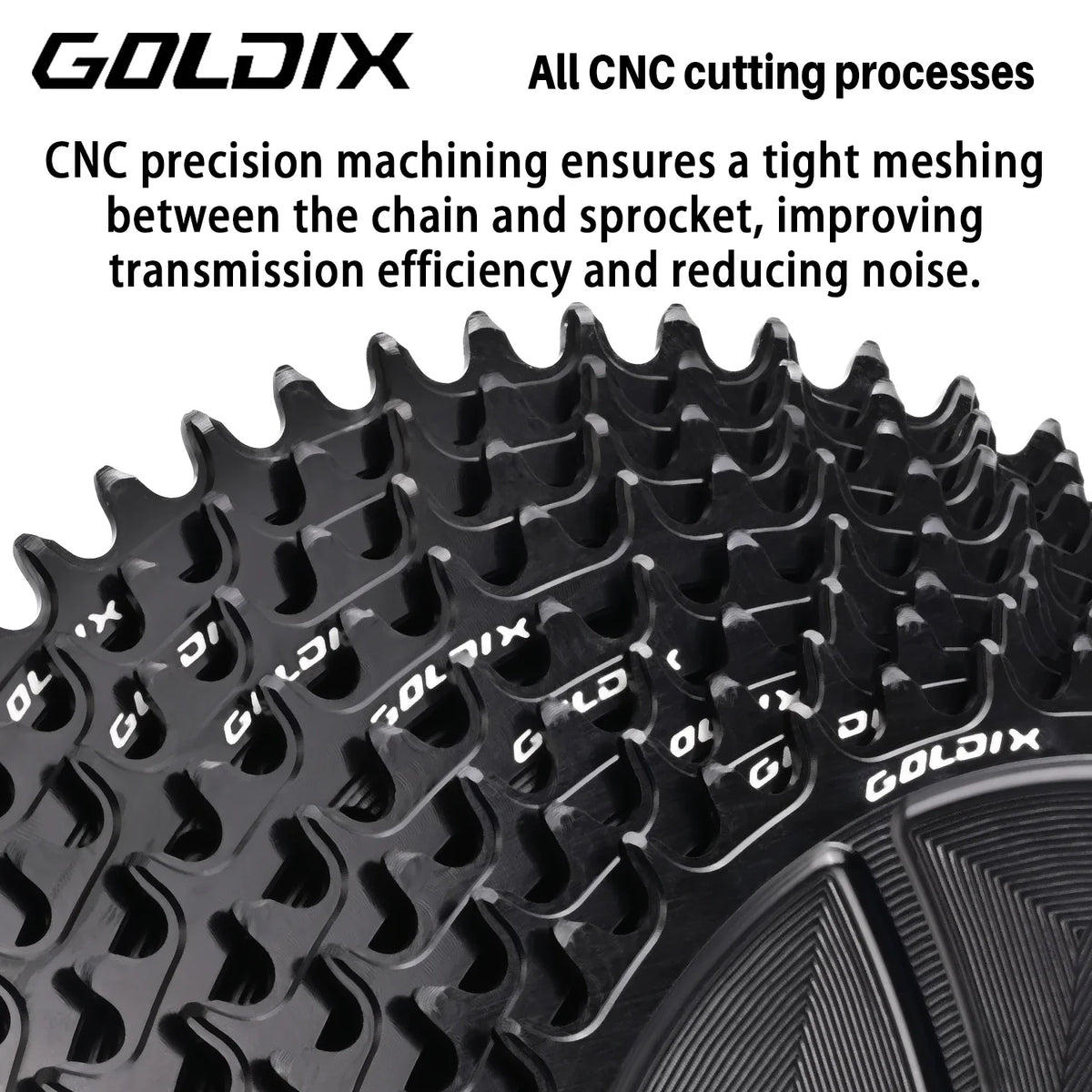 GOLDIX 8-Bolt Bicycle Chainring Wide and Narrow Teeth AERO Chainring CNC Hollow Cutting Machining for SRAM 8Bolt Crankset