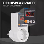 Automatic Voltage Protector Socket 220V 16A Adjustable Over/Under Voltage Cutoff, EU Plug