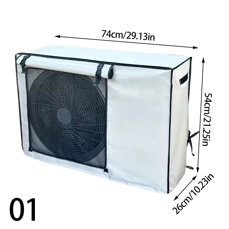 Multi-sizes Oxford Cloth AC Cover Breathable Easy To Install Durable Dirt-Proof Outdoor Use Rollup AC Cover Weather Protection