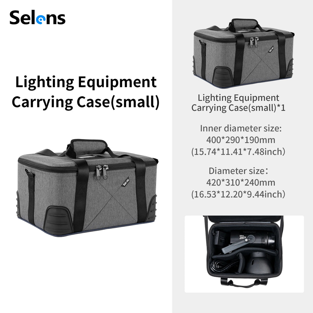 Selens 2026 Waterproof Zipper Storage Bag Photo Studio Kits Photography Equipment Hard-sheel Liner High Capacity Camera Lens Bag