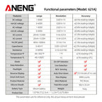 ANENG 621A Touch Screen Digital Multimeter AC/DC Voltage Current Capacitance NCV Diode