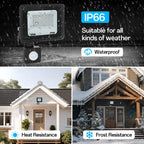 LED Floodlight Motion Sensor AC220V AC110V 10W-300W Waterproof Outdoor Projector Exterior Spotlight Outdoor lamp  Wall Reflector