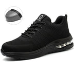 Steel Toe Work Shoes for Men Women  Anti-Smash Anti-Puncture Blue Safety Shoes Breathable Lightweight Air Cushion Work Shoes