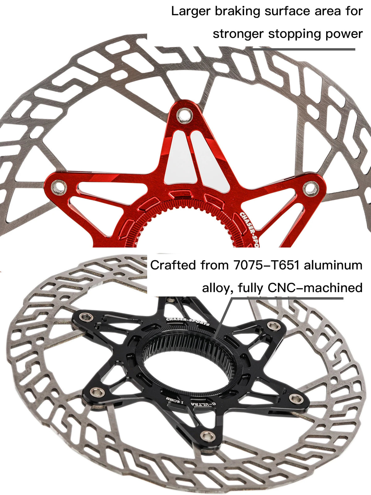 Chaser New 6-ULTRA G2 Ultralight Center Lock Disc Brake Discs Road Bike Gravel Disc Brake Disc 160/140mm Without Locking Cover