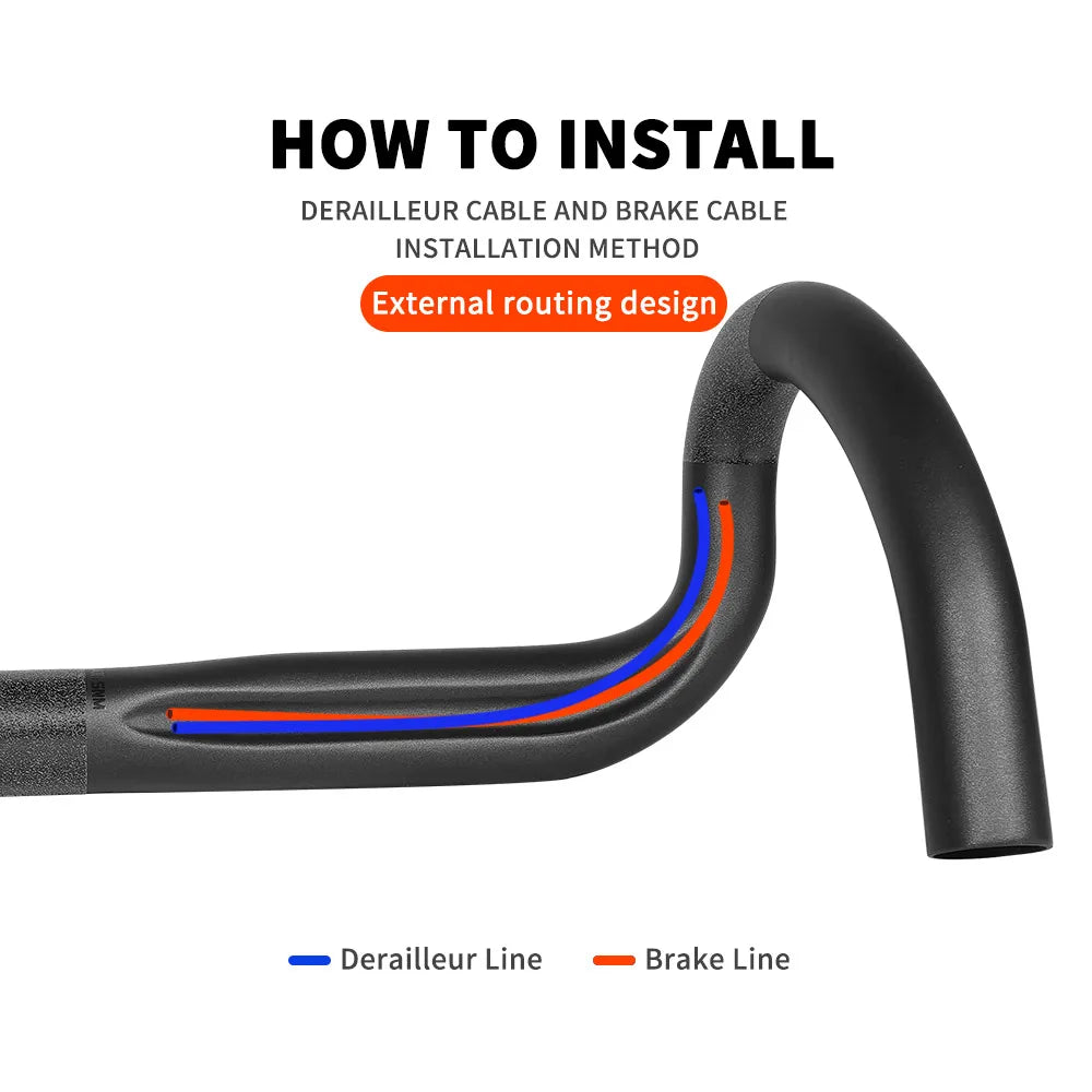 TOSEEK Full Carbon Fiber Handlebar 380/400/420/440mm Bent Bar Black Matte Finish Road Bike Carbon Handlebar Bicycle Parts