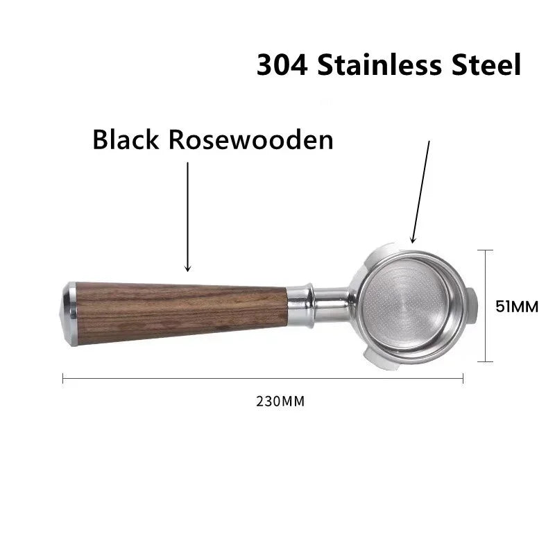 51mm Bottomless Espresso Portafilter Beech Wood Handle for Linea Classic EM450M, CM5418