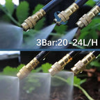 30-5m 1/4" 4/6mm Misting Cooling System 360° Free-bend Adjustable Nozzle Atomizer Sprayer for Outdoor Garden Irrigation Watering