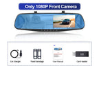 4.3in 1080P Dual Lens Rearview Mirror Dash Cam DVR Night Vision, 32GB/64GB Options