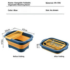 Foldable Dish Basin Vegetable Washing Basket Outdoor Portable Sink Tub Dishpan Silicon Collapsible Drainer for Kitchen Camping