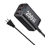 USB C Fast 200W 6-Port Charging  Fast  GaN Charger Power Adapter For iPhone 14/13/12 Series, Samsung Galaxy S23/S22/S21