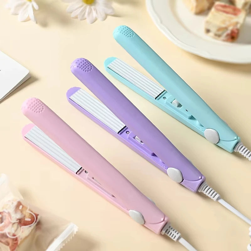 Mini Hair Crimper Ceramic Hair Waver for Short Hair & Bangs, Blue/Purple/Pink