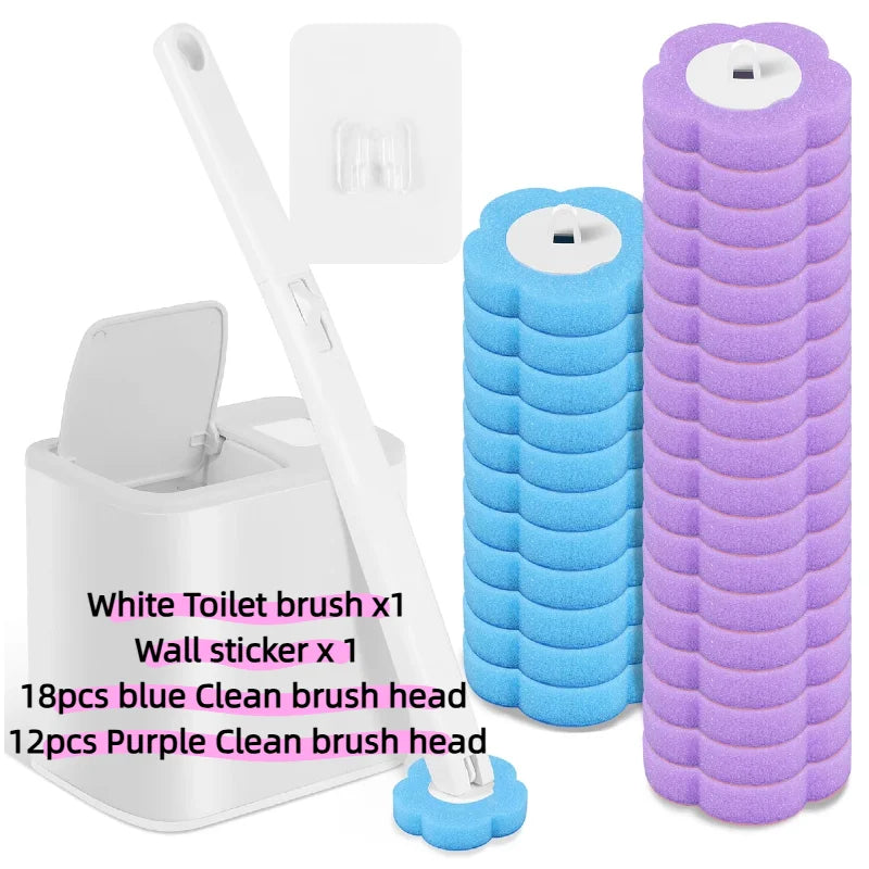 Disposable Toilet Brush Cleaner WC Replacement Sponge Pad Toilet Cleaning Brush Refills Bathroom Cleaning Accessories