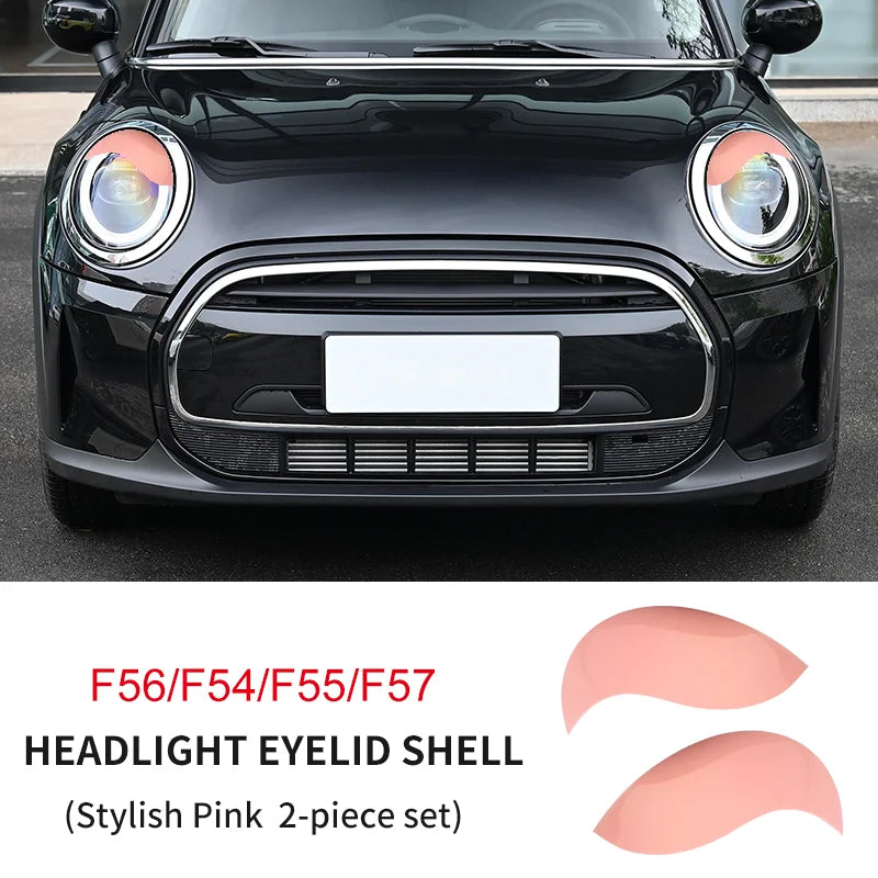 ABS Glossy And Matt Black Color Angry Eyelid For MINI Cooper F65 F66 F54 F55 F56 F57 R55 R56 R57 R58 R59 Car headlight sticker