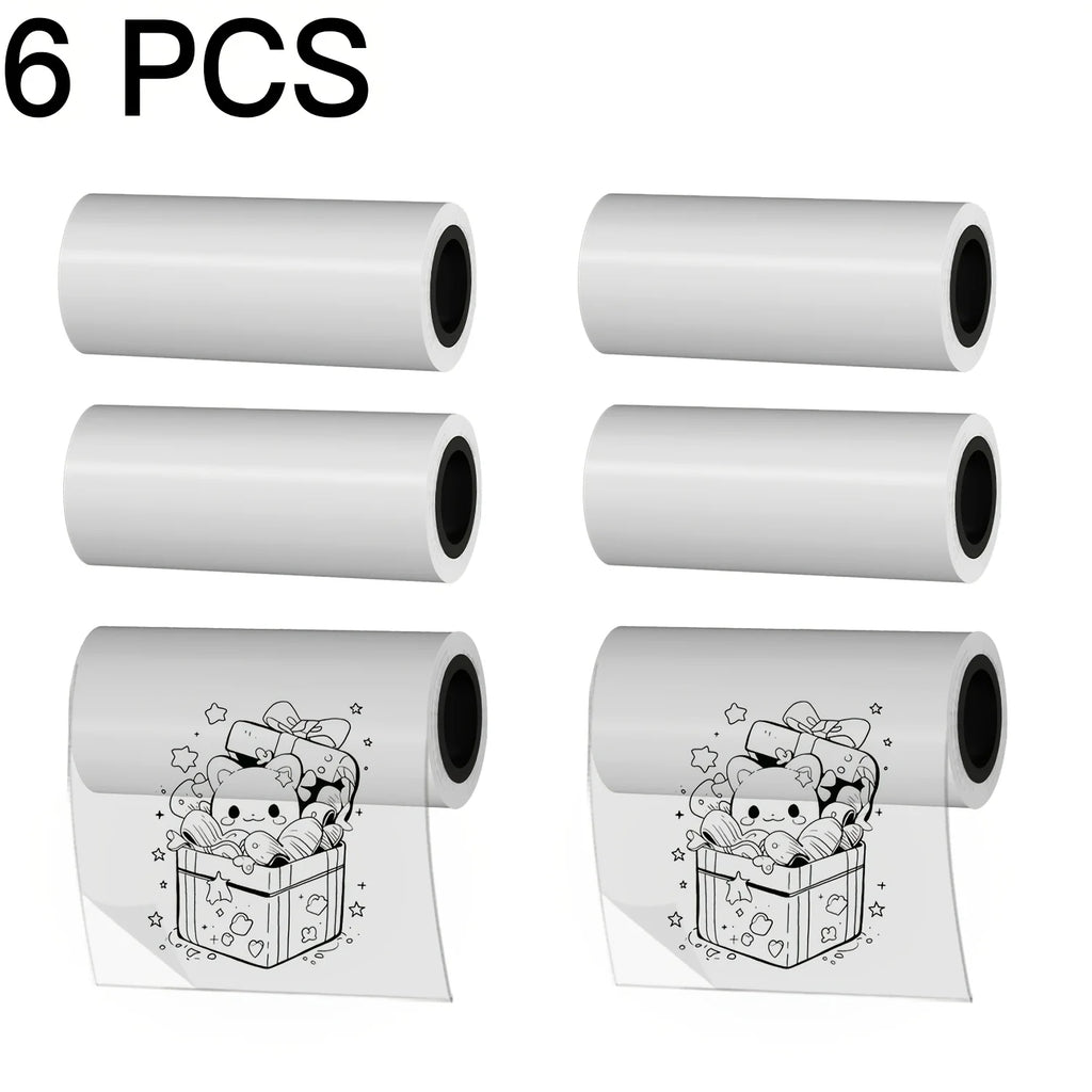 Clear Self-Adhesive Thermal Printer Paper - 57mm Transparent Stickers for Mini Portable Wireless Receipt Printers, HD Print