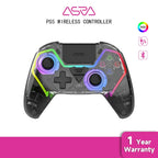 Transparent Wireless Controller HG-04D for PS5/PC/iOS/Android/Steam with BT 5.3,Macro Button,Touchpad,Hall Triggers & Joystick