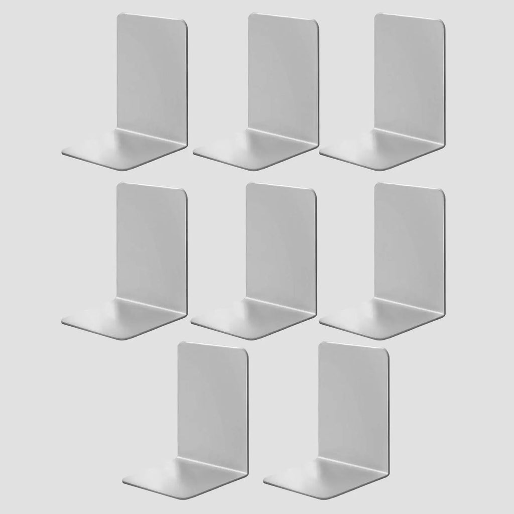 8 Pieces Bookends,Clear Bookends for Shelves,Heavy Duty Book Ends andDesktop Organizer,Book Stopper for Books/Movies/CD