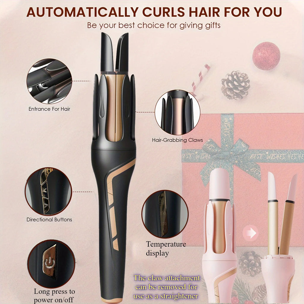 SoftAura Automatic Curling Iron 32mm Large Barrel Big Wave Styling Tool Damage Free Hair Long Lasting Curls Home Travel Use