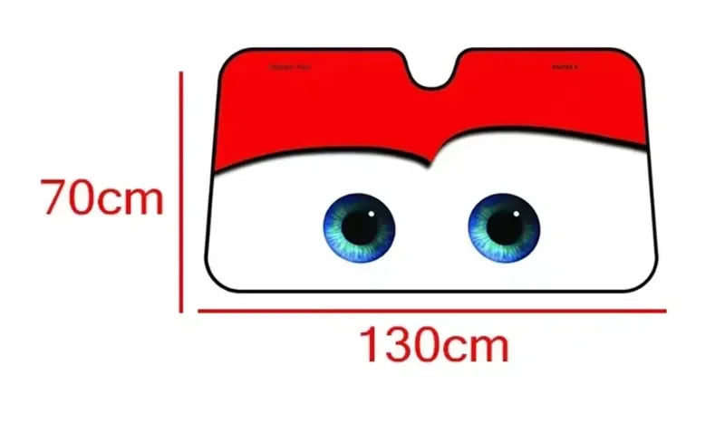 Car Windshield Sunshade Cover Aluminium Foil 130x70cm Grey Face Design, 1pc