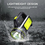 Rechargeable LED searchlight flashlight hand lamp, 2 light modes, waterproof, 1pc