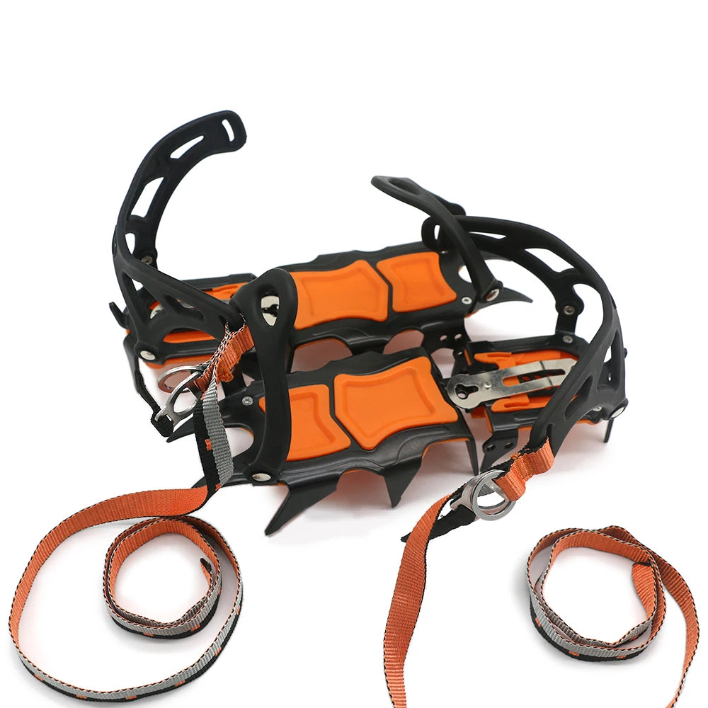 12 tooth professional crampons outdoor rock climbing ice fishing snow skid shoe cover mountaineering skid gear 12 teeth