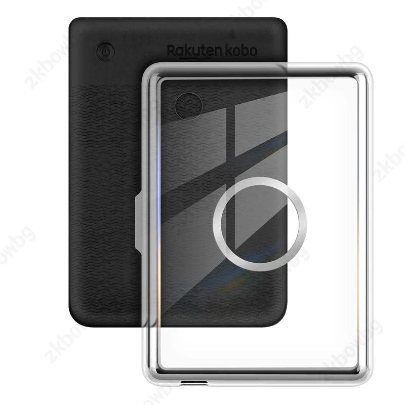 Transparent Acrylic Back Case For Kobo Clara BW N365 Clara Colour 2024 N367 2E 6'' N506 Ebook Magnetic Separation Rotating Cover