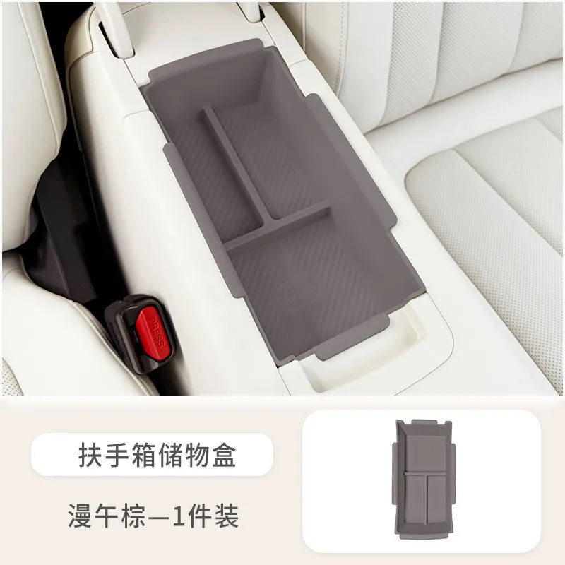 GWM ORA 5 2026 Silicone Interior Storage Box Set, Cup Holder Cover & Phone Mat, White/Grey