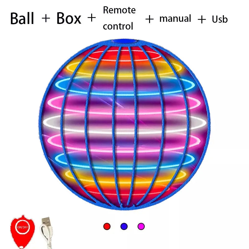 Flying Ball Boomerang Flyorb Magic With LED Lights Drone Hover Ball Stress Release Flying Spinner Fidget Toys Kids Family Gifts