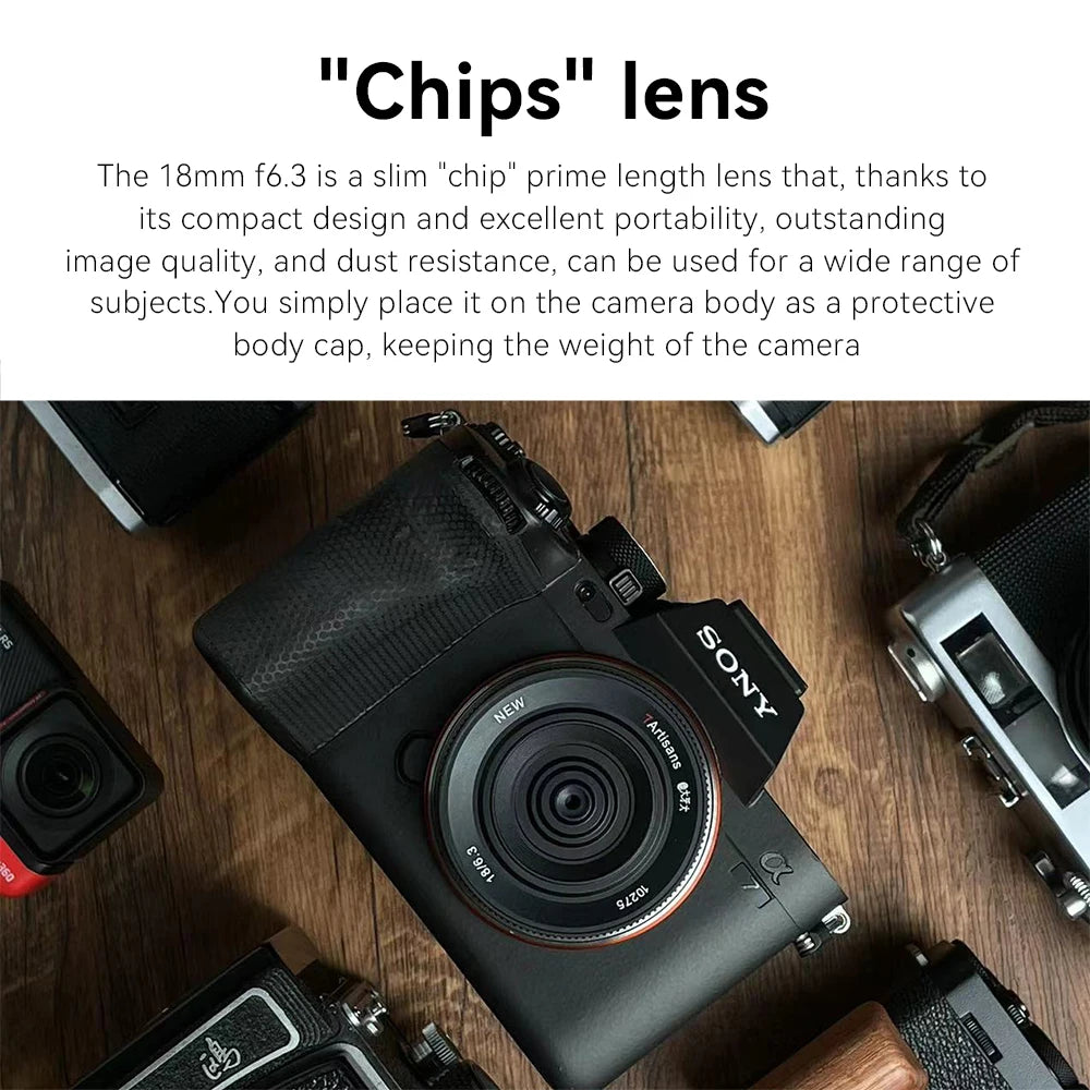 7artisans 18mm F6.3 Mark II APS-C Manual Ultra-thin Pancake Prime Lens for Canon EF-M Sony E ZVE10 Fujifilm FX Nikon Z Micro 4/3