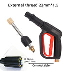 2175PSI Adjustable High Pressure Washer Gun - Straight/Fan Spray Nozzle with Detachable Extension Wand & Duckbill Clip