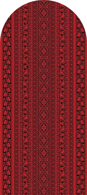 Red Embroidered Hibiscus Pattern Arched Background Cover for Birthday Bride Shower Decoration Photography Background