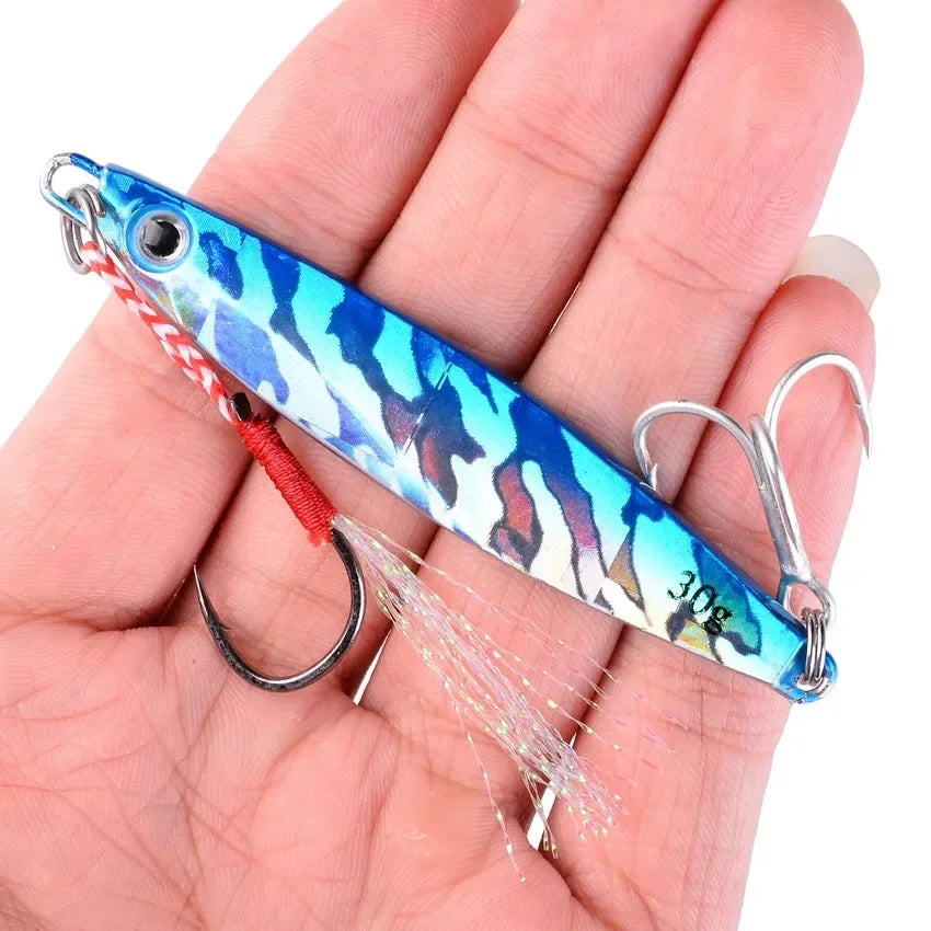 12pcs Pencil Bait Metal Casting Fixture 7/12/17/ 22/ 30/40g Shore Throwing Sea Bass Bait Sinking Artificial Bait Fishing Tackle