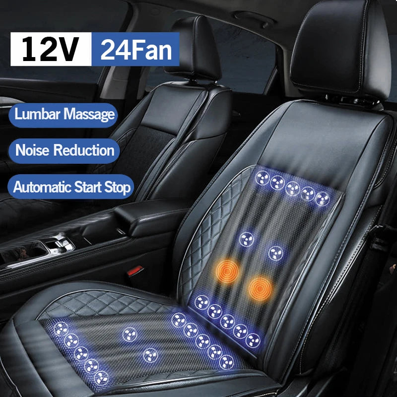 12V/24V Car Front Seat Cushion with Intelligent Fans Quick Cooling Summer Breathable Ventilated Seat Cushion Cars Accessoires