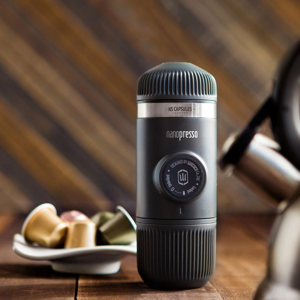 Wacaco Nanopresso NS Adapter is an accessory for Nanopresso Portable Espresso Machine, Compatible with NS Capsules*.