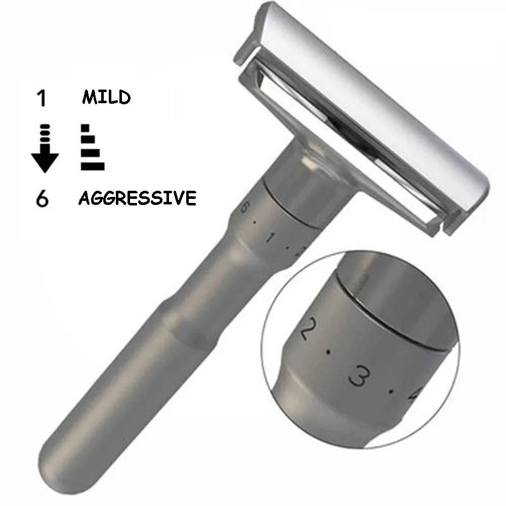 Barbershop Accessories Men's Shaving Machine Manual MEN'S Double-Edged Razor 1-6 Settings Beauty Tool Razor