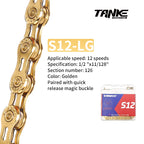 TANKE Bike Chain 8/9/10/11/12 Speed 116/126 Links MTB Road Bicycle Chain