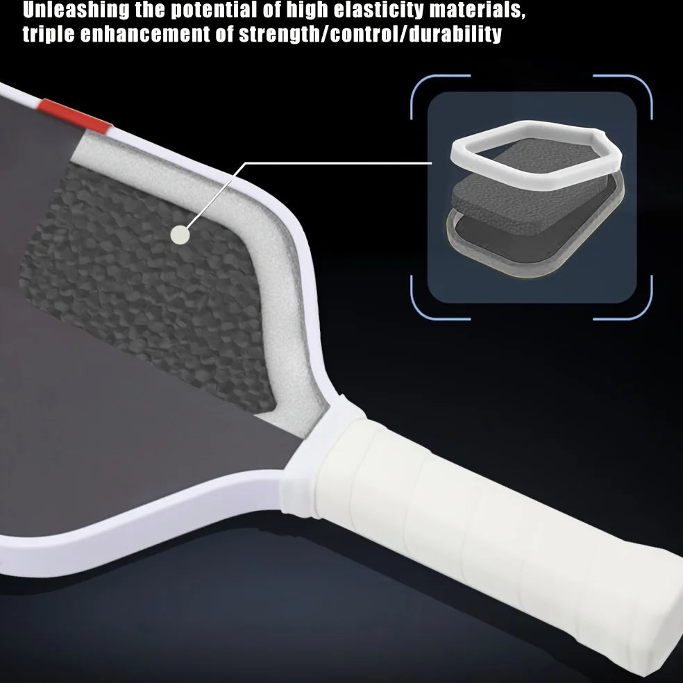 High quality Fifth Generation  EVA Surround Foam Boom Equipped with metal counterweights Pickleball Paddle Raw Carbon Fibe