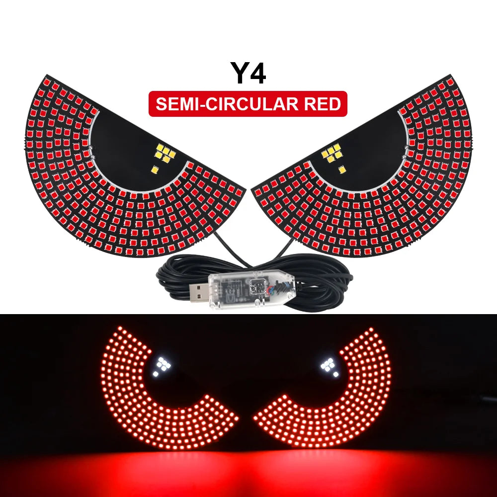 Truck Devil's Eye Light RGB Dynamic Demon Eye Decorative Light Led Display Decor Pixel Panel Windshield USB 5V Multi-Mode Lamp