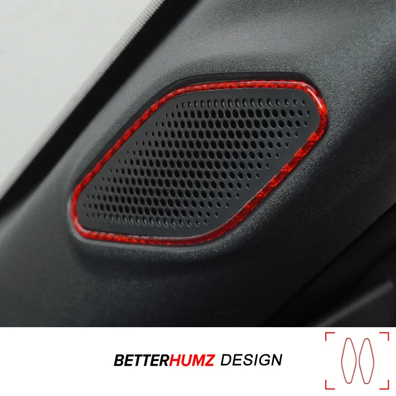 Carbon Fiber Auto A-Pillar Speaker Panel Cover Trim Sticker For Ford Mustang GT 2024 2025 Car Interior Decor Tuning Accessories