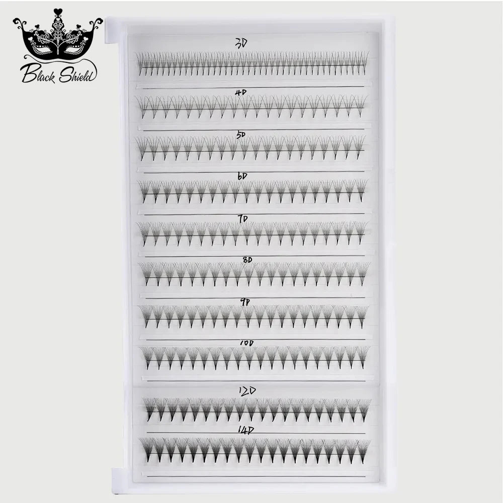 XXL Mega Trays Handmade Eyelash Premade Narrow Volume Fan Ultra Dark Pointy Base Promade Fans Eyelash Extensions Supplies