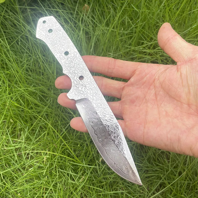 DIY Semi-finished Damascus Steel Knife Embryo Household DIY Knife Supplies Accessories for Fixed Blade Knife Kitchen